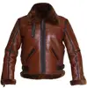 Mens B6 Bomber Real Shearling Sheepskin Leather Flight Aviator Jacket B3 upper version Fur Warm filling Leather Jacket