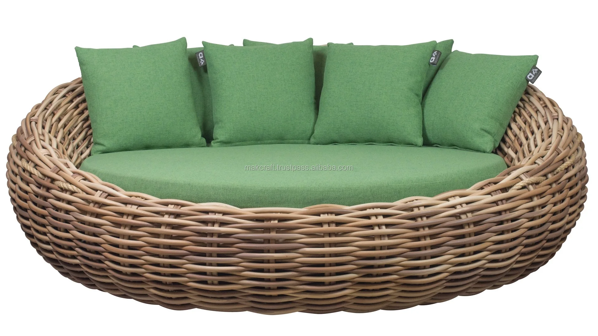 2020 New Arrival Outdoor Wicker Rattan Big Round Daybed Patio Garden
