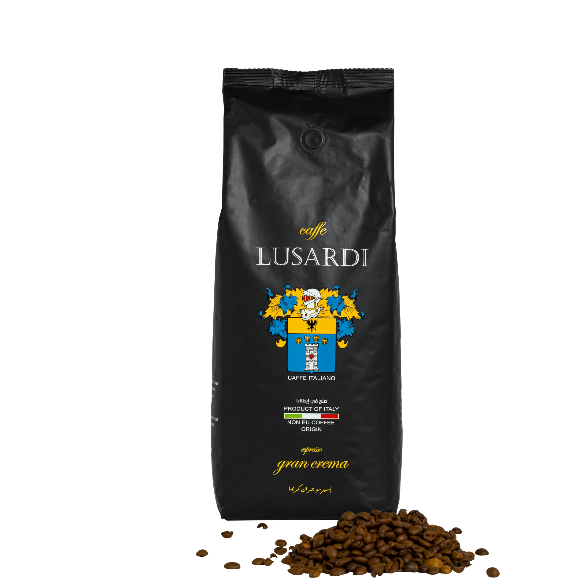 
Caffe Lusardi Italian Espresso Gran Crema Vip Selection 70% Arabica 30% Robusta Roasted Coffee Beans / 11 Origins Caffeinated 