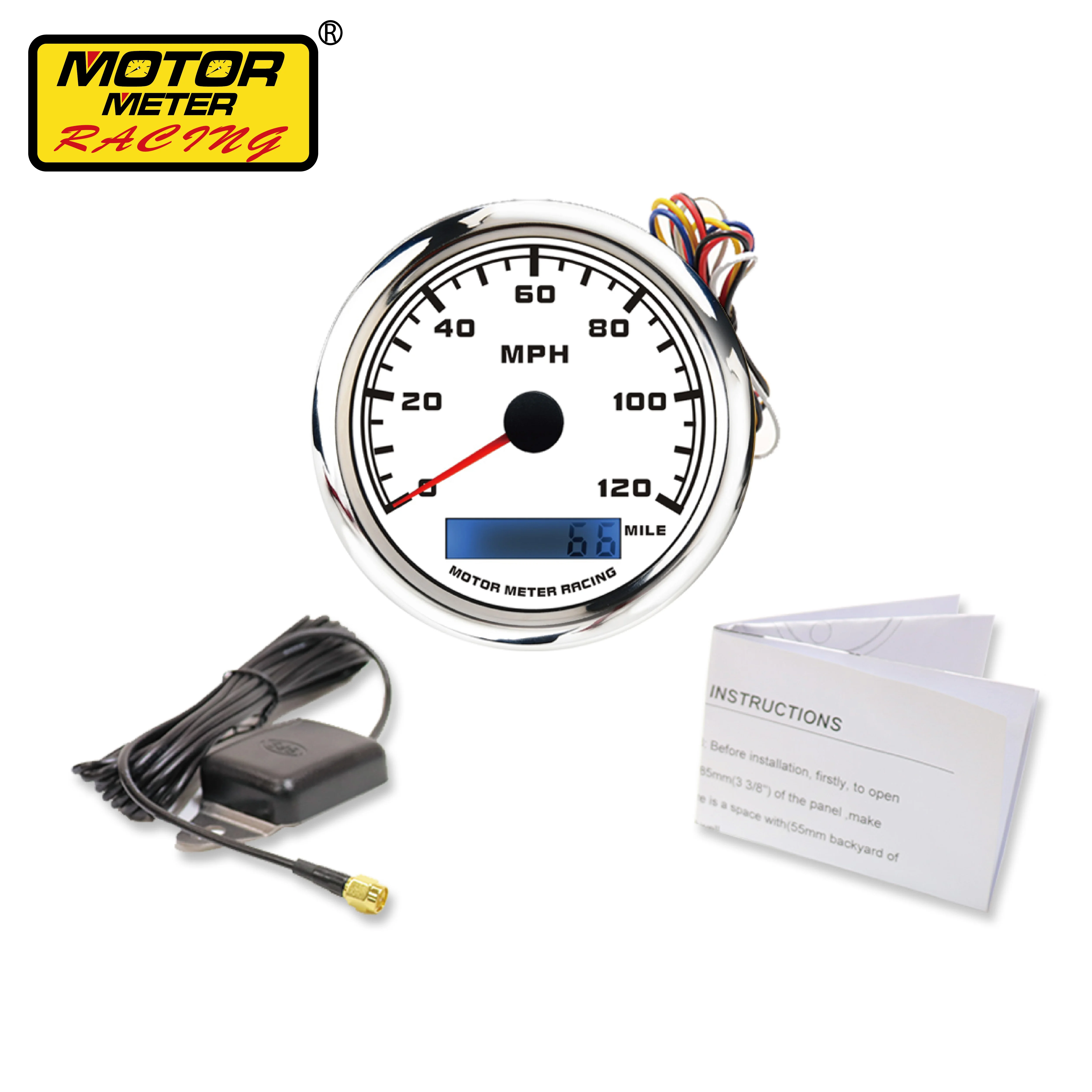 85mm Analog With Digital 120 Mph Electrical Gps Speedometer With Miles