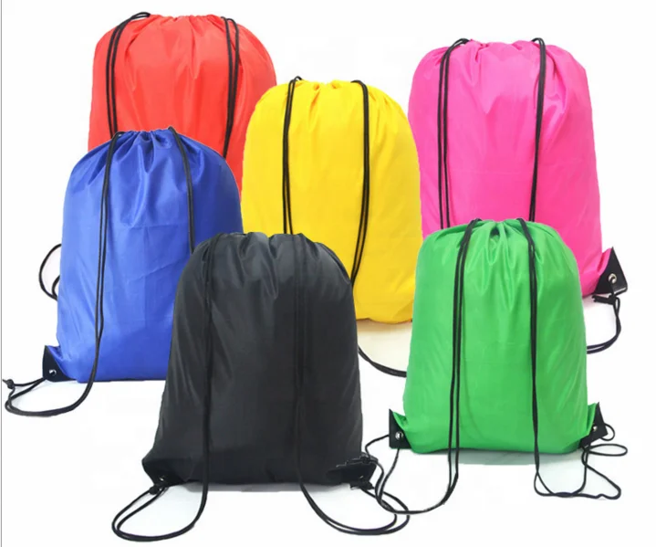 

Custom silk screen sublimation outdoor sports fitness polyester nylon kids gym drawstring bag