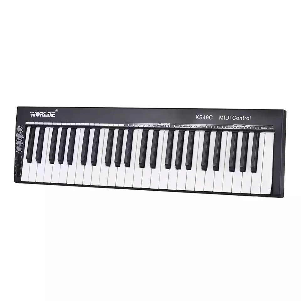

With Sound Source Worlde KS49C MIDI Keyboard controller 49 Keys piano usb digital music production for Electronic Organ, Black