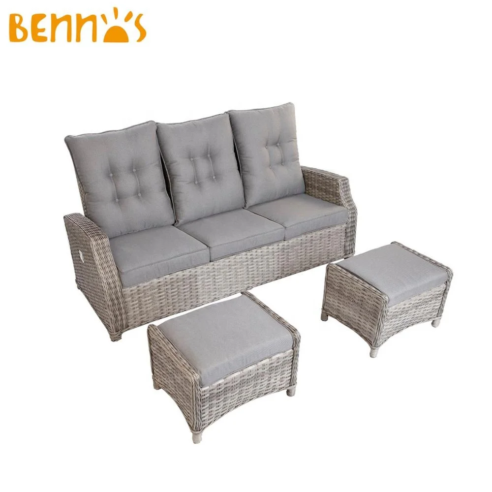 Garden Yard Patio 3pcs 3 Seat Sofa Balcony Set - Buy Sofa Set Garden