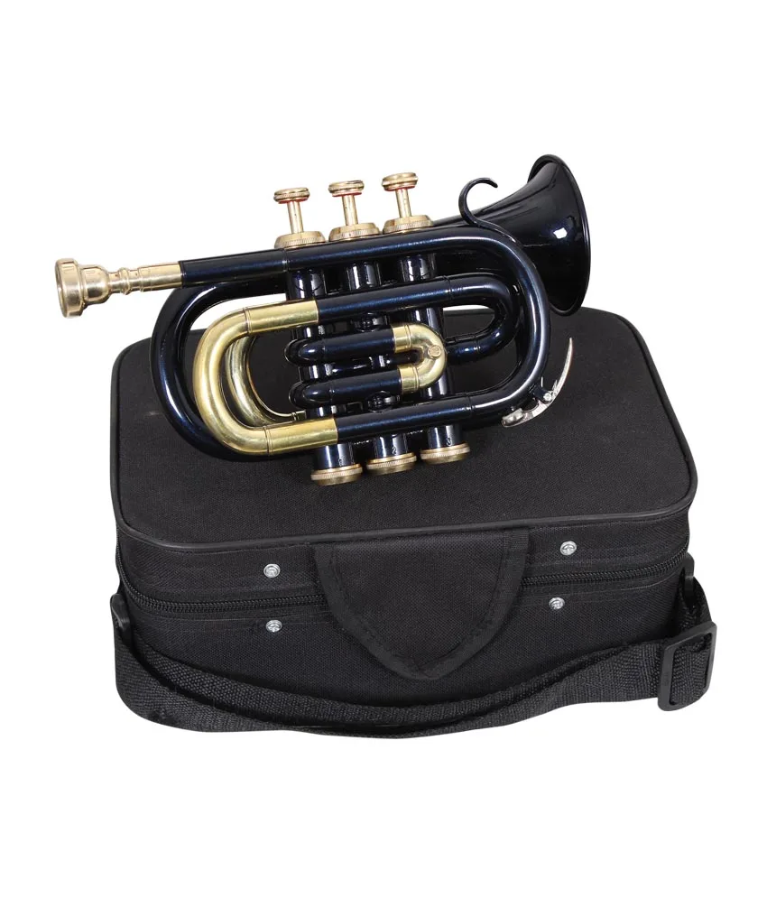 NASIR ALI New Beautiful Trumpet BB Pitch Black Lacquer Free Hard Case & MP 