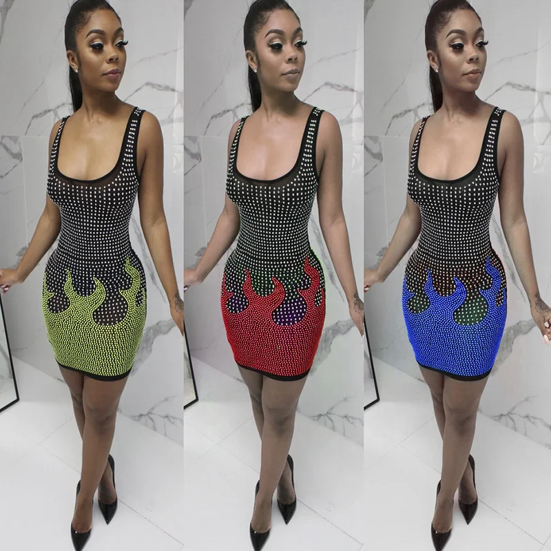 

2021 Lazada Club woman dress high fashion slip woman dress casual print woman summer dress knitted