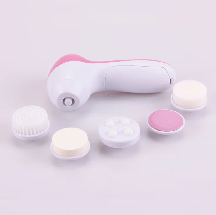 

Portable Silicone Waterproof Skin Care Rechargeable Electric Replacement Face Spa Facial Cleansing Spin Brush, Pink