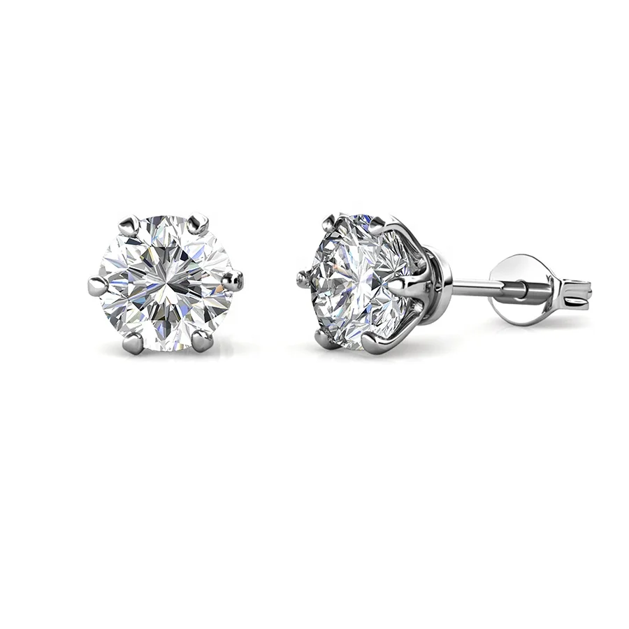 

Perfect Gemstone Moissanite Diamond 925 Sterling Silver 18k Gold Plated Solitaire Stud Earrings Destiny Jewellery 2021 New