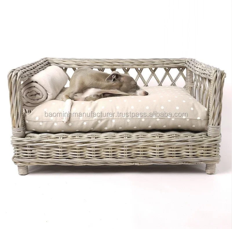 Woven Rattan Wicker Dog Bed With Mattress Buy Pet Beds Rattan Rattan