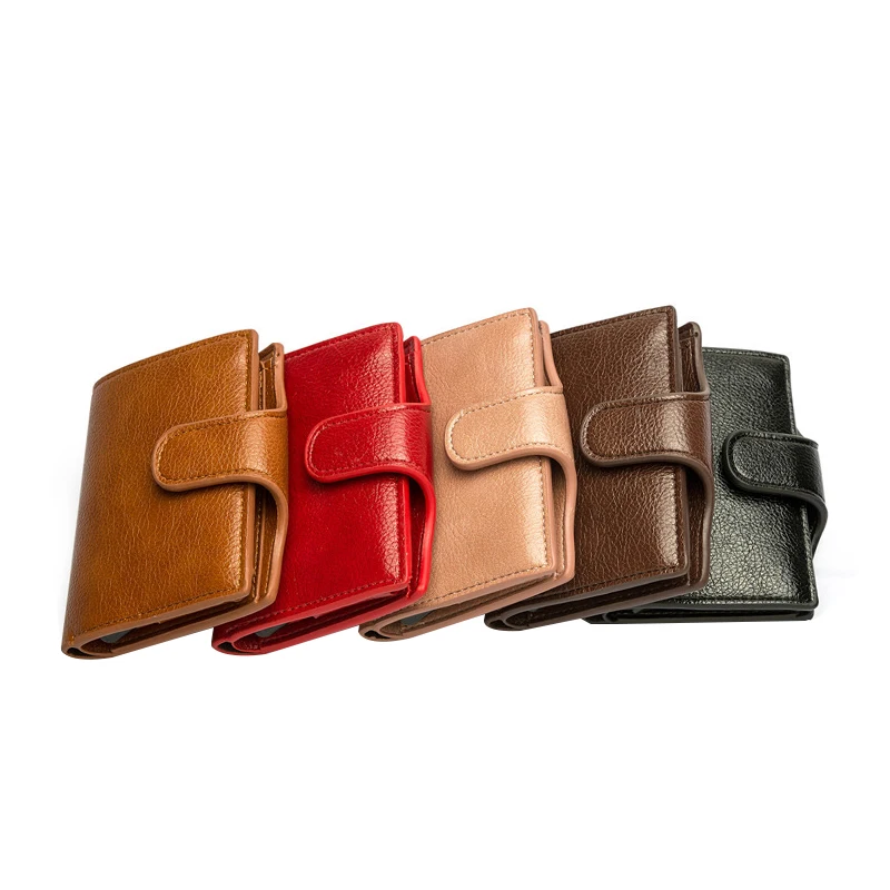 

2021 New Credit Card Shielding Buckle Short Anti-Theft Brush Men's Hot Small Wallet