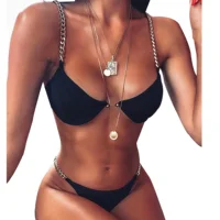 

Underwire Chain 2 Peace Bikini Metallic Swimwear