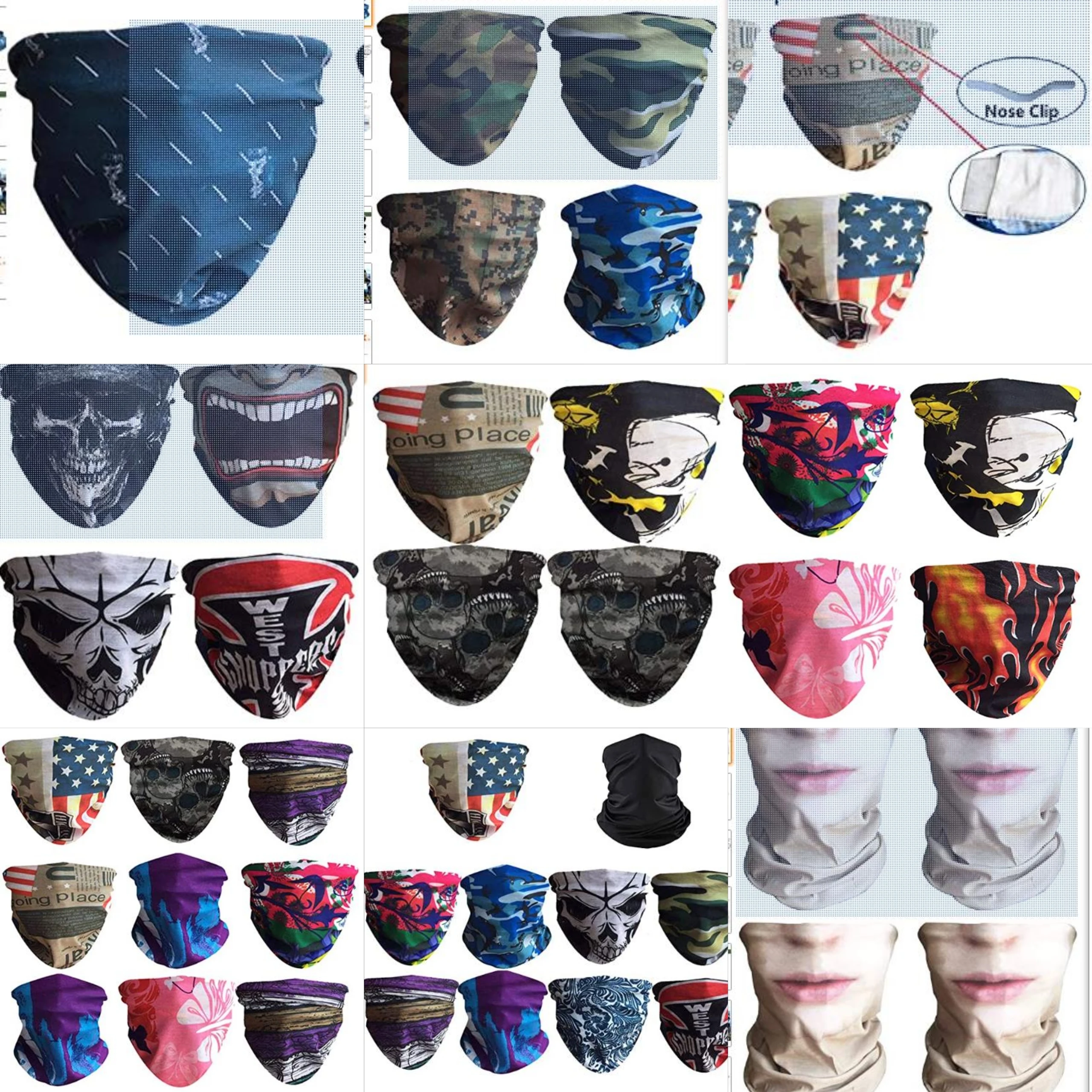 Caribbean Flags Bandana Uv Protection Face Silver Ion Bandana Scarf