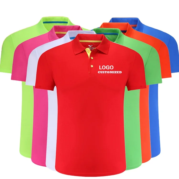 

Promotional 2021 Fashion Polo 100% cotton Graphic woman custom embroider logo uniform t shirt men polo shirt, 9 color available