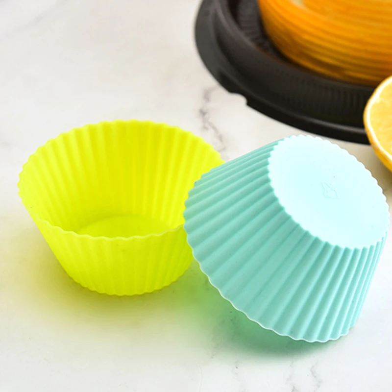 

Baking Molds Non Stick Silicone Easy Clean Reusable Cupcake Liners Muffin Cups Cake Making Tools Silicone Cupcake Baking Molds, Multi-colored
