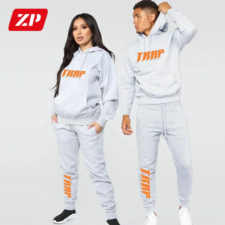 

High Quality Custom Logo Two Piece unisex sports Suit Solid Color Plain Tracksuit Hoodie Men Sweatsuit Sets ladies sweat suits