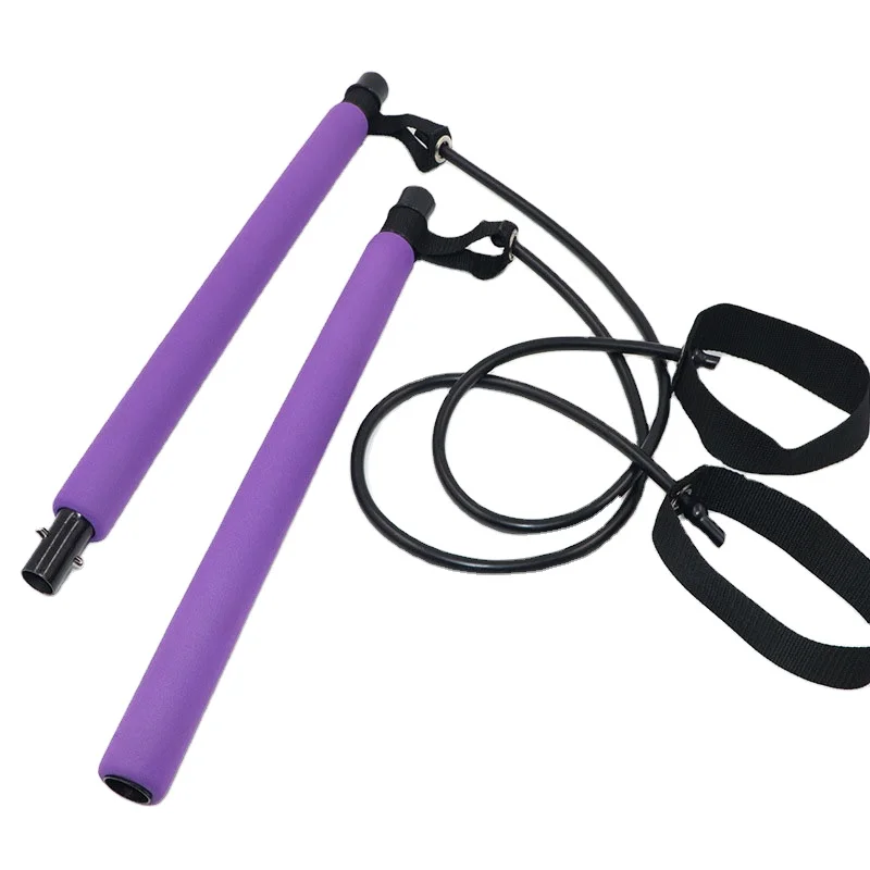 

2021 New Portable Multifunctional Fitness Exercise Bar Pilates Stick for indoor use, Customized color