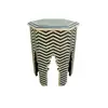 Indian Luxury Handmade Bone Inlay Eight Angles Side Table Stool Black And White Zig Zag Design