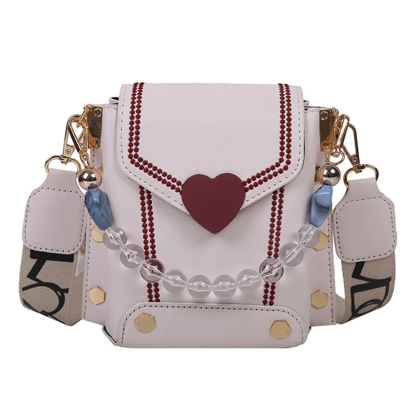 

sac a main femme lock messenger bags pu leather cross shoulder bag plastic beads lady's bags for wemen, As pictures