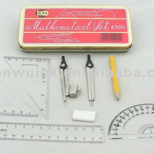 
A5001 8 Kofa Brand 8pcs Mathematical Set in Red Tin Box 