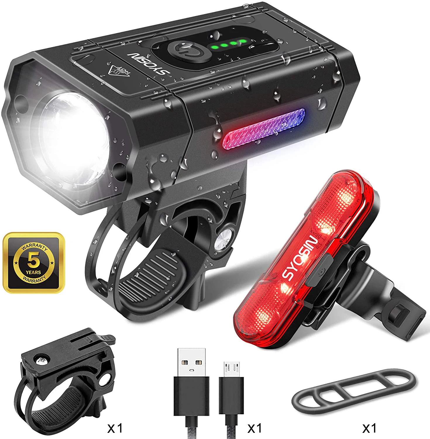

Bike Accessories Ipx-6 Waterproof Usb Rechargeable Front And Rear Led Lights Bicycle Light