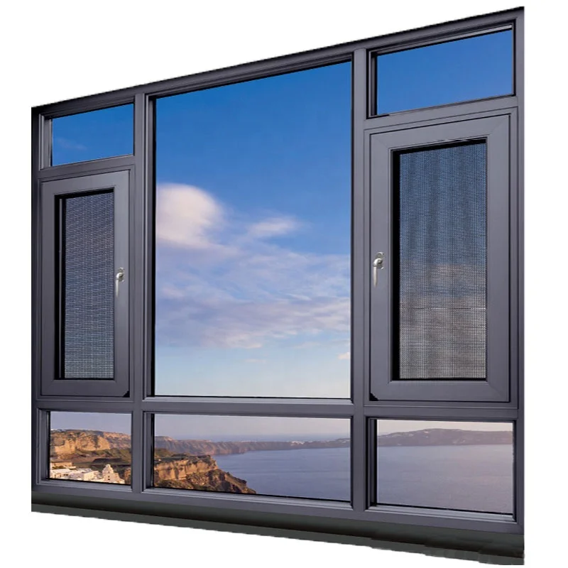 
Guangzhou Manufacturer Three-layer glass stainless steel casement window round top casement window 