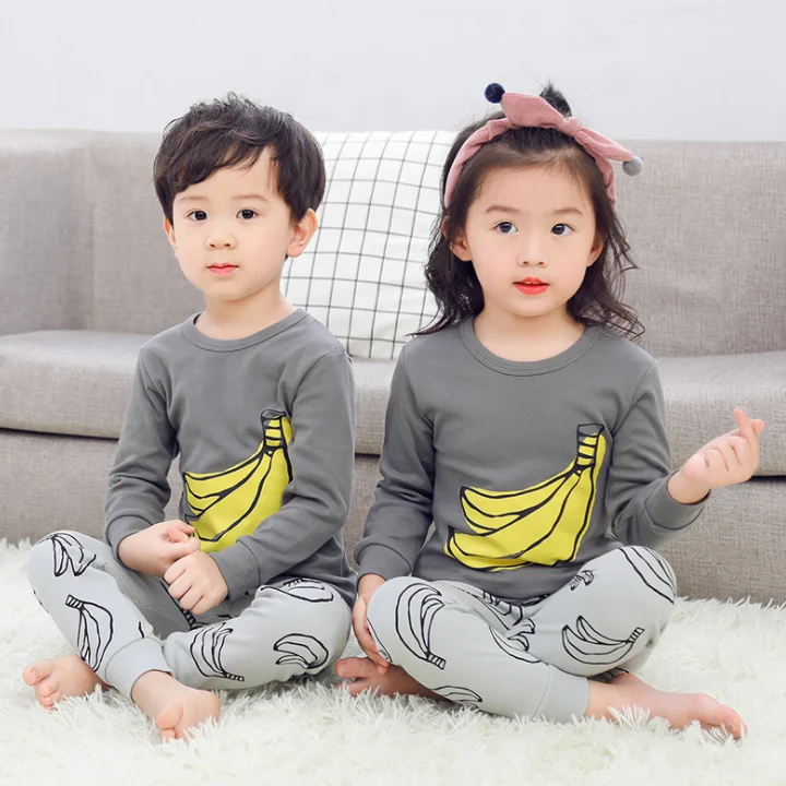 

Kids Pajamas Sets Girls Pijamas Baby Boys Long Sleeve T-shirt+Pants 2pcs