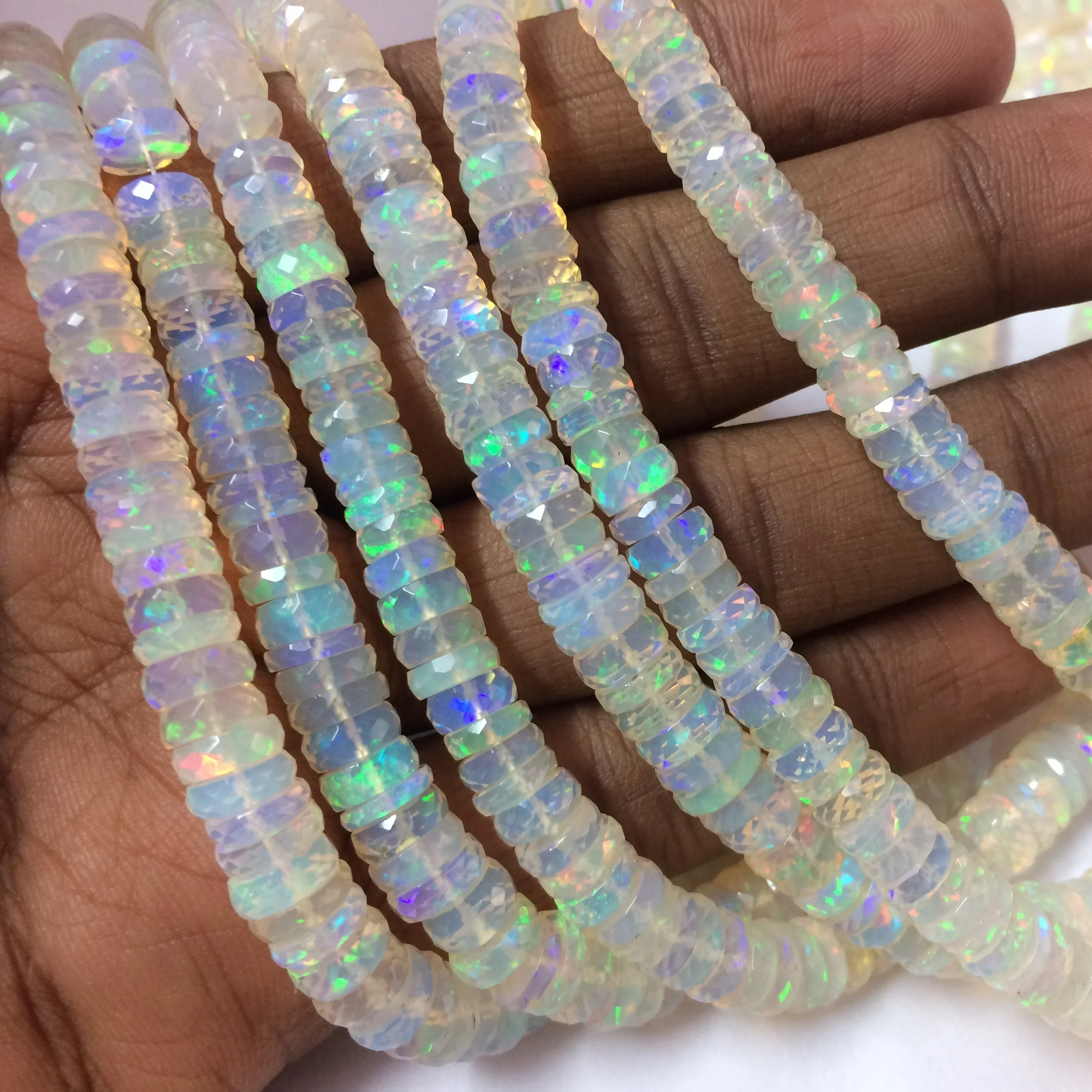 Natural Ethiopian Opal Stone Faceted Tyre Heishi Gemstone Beads Strand From  Wholesale Manufacturer Supplier At Factory Price - Buy Ethiopian Opal 