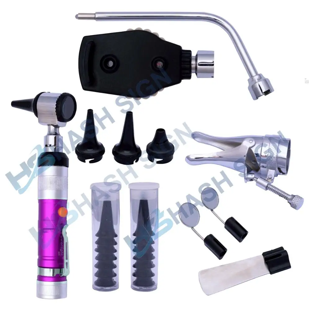 
New Red / Purple / Blue ENT Opthalmoscope Otoscope Diagnostic Set 