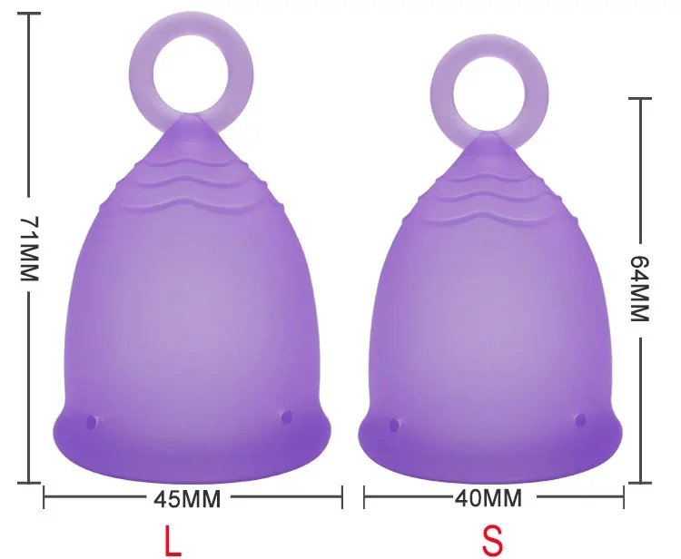 

copas menstruales logo personalizado menstrual cup prices, Purple /blue/ pink/transparent/customized color
