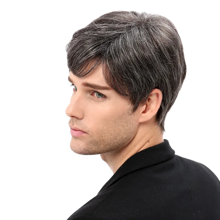 Stfantasy Short Glam Gray Hair Men Wigs Men's Grey Handsome Wig For