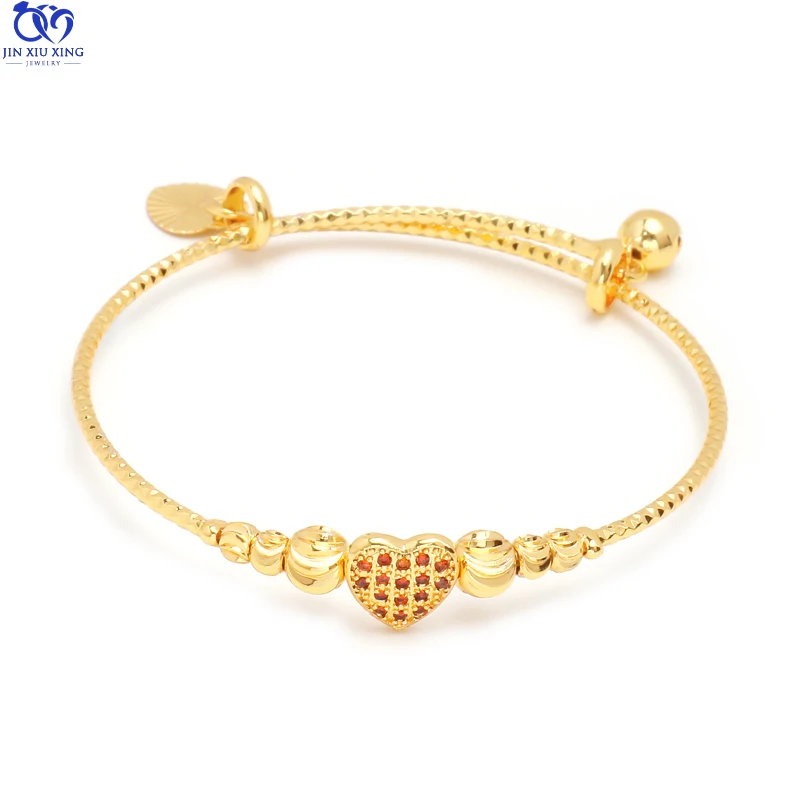 

Jxx 24K Gold Jewelry Diamond-encrusted Bangle Girls Gift Gold Plated Bracelet Jewelry Wholesale Factory, Gold color