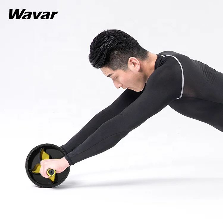 

muscle training abdominal wheel rollers fitness exerciser wheel abs roller new, Black
