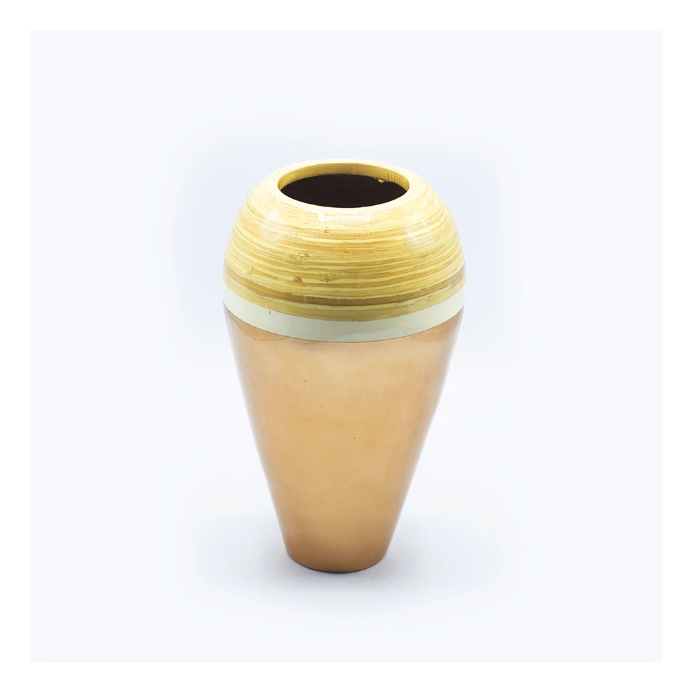 
Custom high quality lacquer bamboo wooden vase 