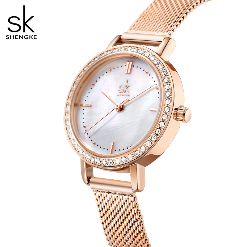 

SK K0163 new design Chinese female quartz watch designer steel Strap water resist analog display in stock casual watch set