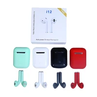 

Unique sport earphone earbuds design wireless in ear portable charger Earphone Manufacture Settpower i12