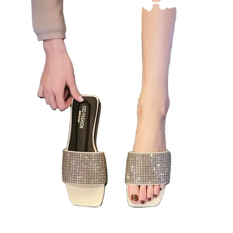 

Women New Spring Plus Size Fashion Black White Color Beach Shoes Flats Shoes Rubber Slippers For Ladies 2022 Sandals