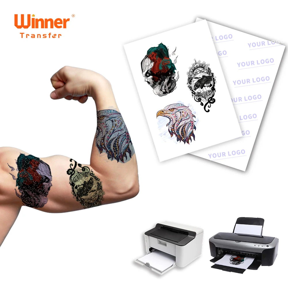

Winner Transfer US Letter Size a4 wholesale TEMPORARY TATTOO PRINTING PAPER Fluorescent tattoo paper for tattoo, Gold tattoo