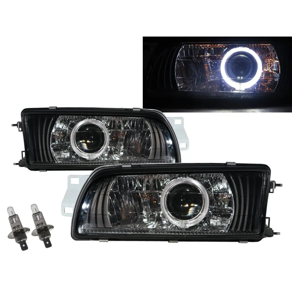 

Colt MK7 93-94 4D Guide LED Angel-Eye Projector Headlight Black for PLYMOUTH LHD