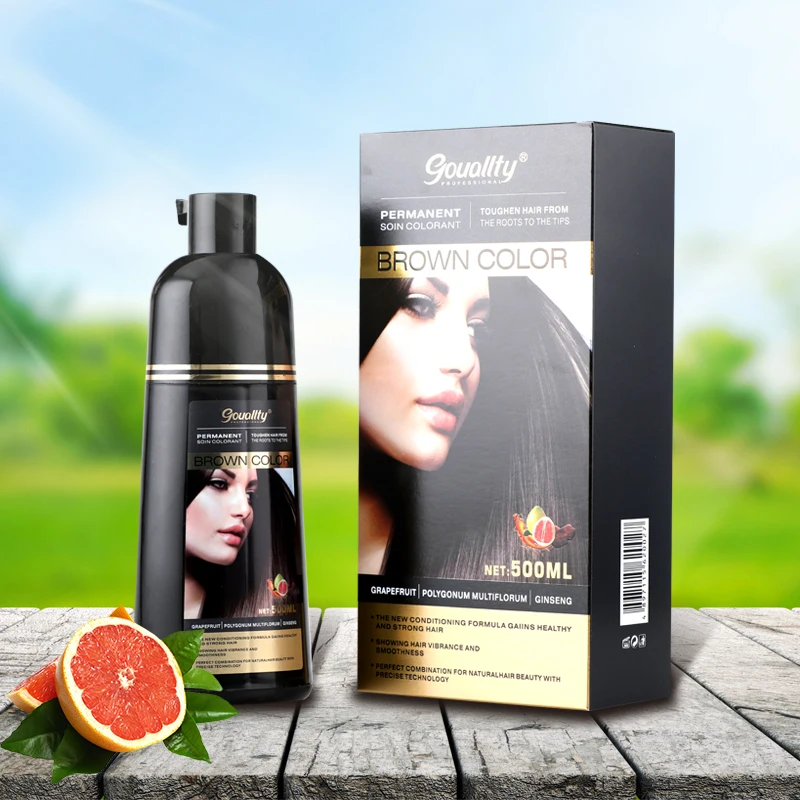 

Factory Price Gouallty Natural black hair dye shampoo for White hair dye Dark gray hair dye