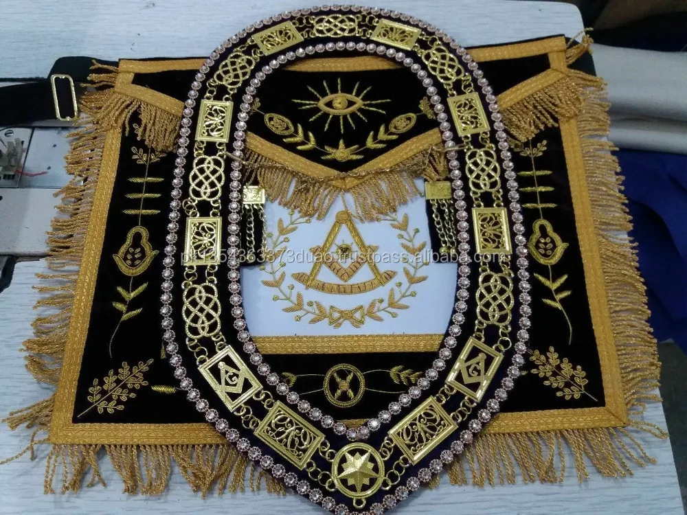 Masonic Grand Lodge Past Master Apron With Chain Collar Purple Buy