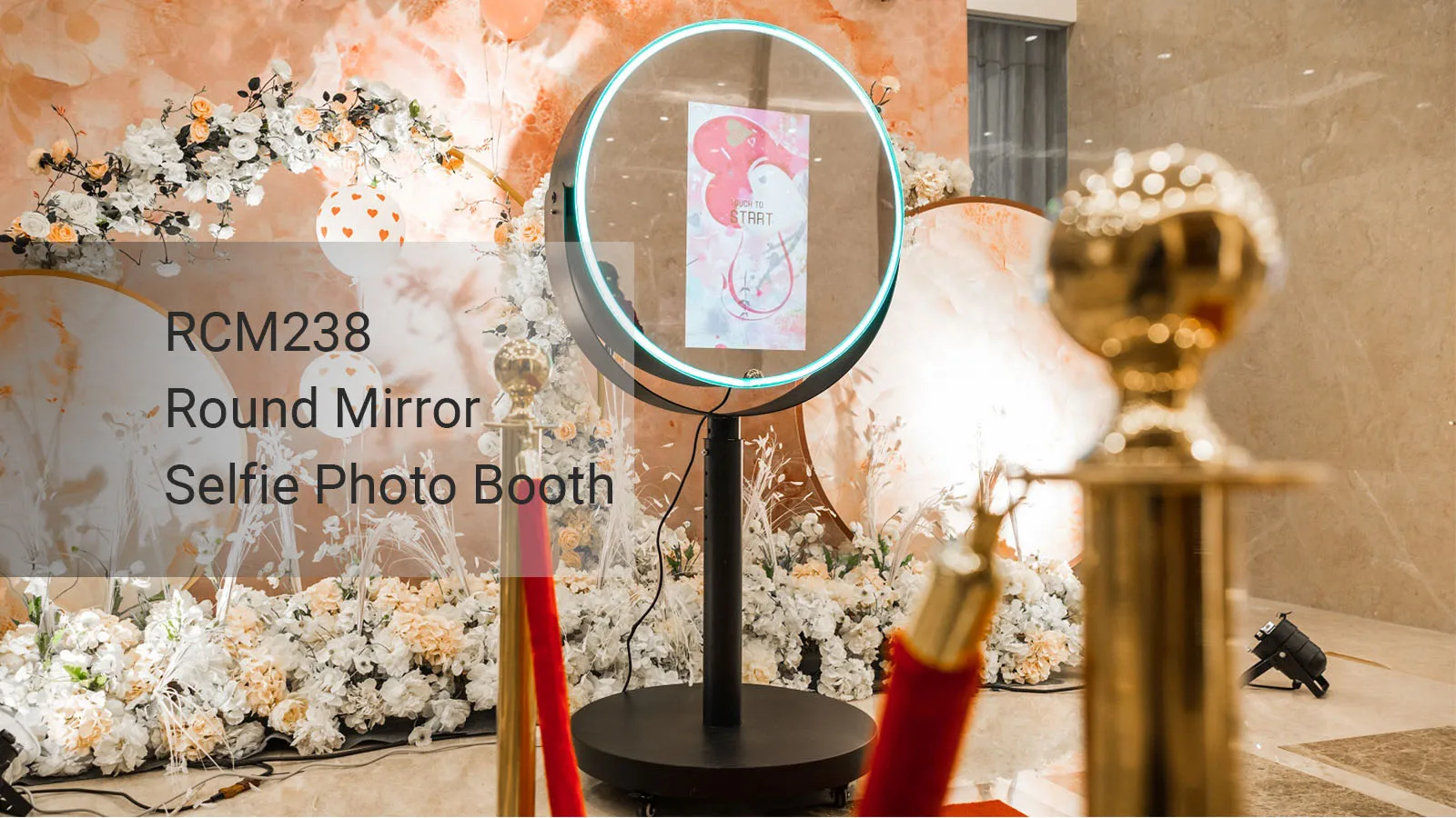 Round Photobooth Mirror Machine Wedding Selfie Magic Photo Mirror Booth