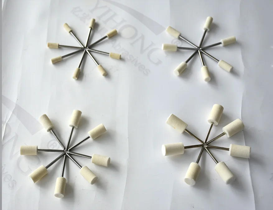 Abrasive Cylindrical Felt Bobs Shape Polishing Woolen Felt Bob With