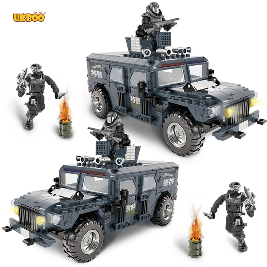 

Free Shipping UKBOO Swat 618PCS WW2 Special Armoured Personnel Carrier DIY Model Building Blocks Bricks Toys Gifts Military Tank