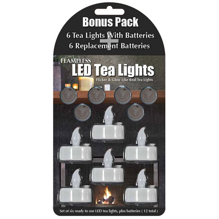 Hot Selling LED Flameless White Tea Lights 6pk For Wholesale