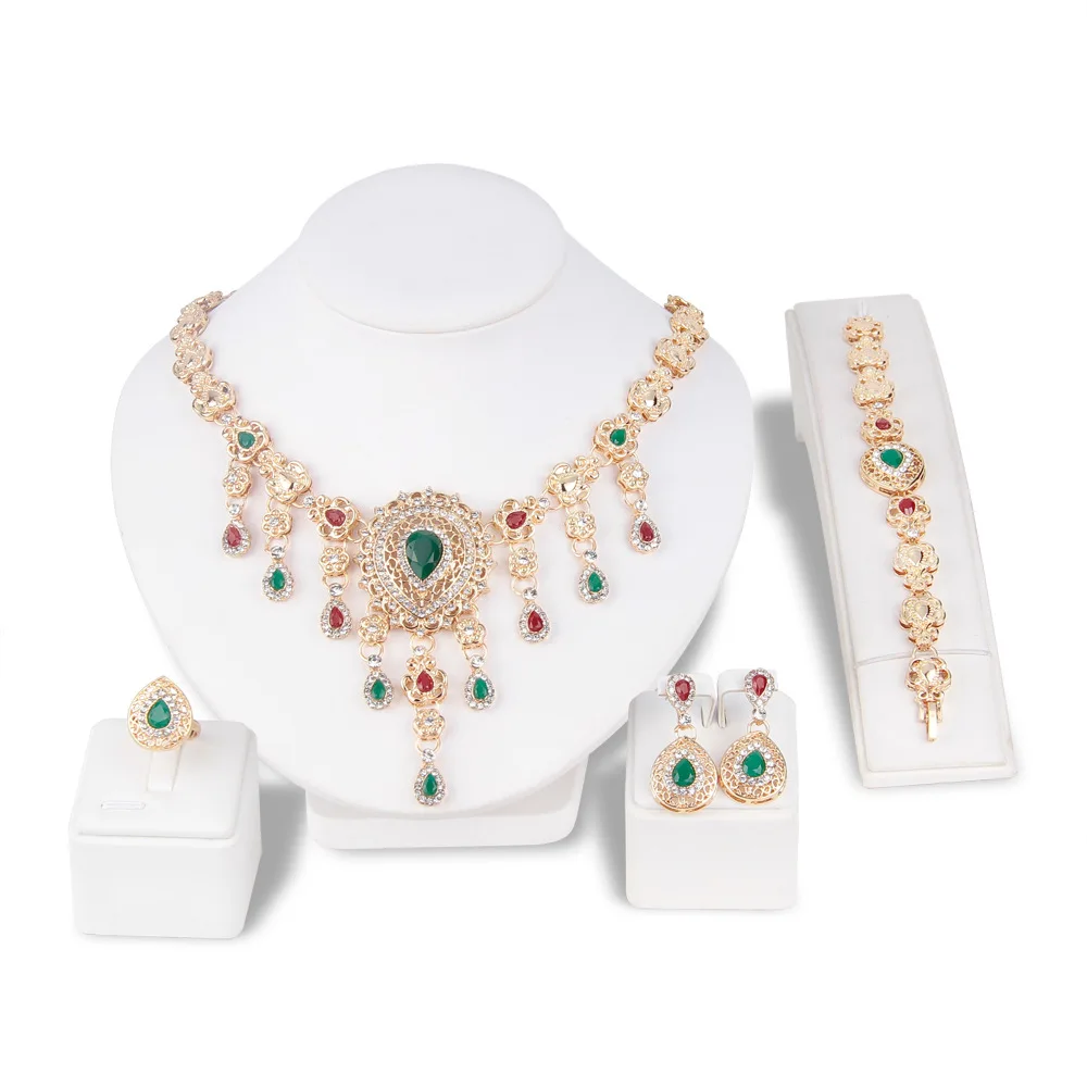 

HOVANCI Vintage tassel zicon rhinestone necklace set 10 high quality jewelry set, Gold
