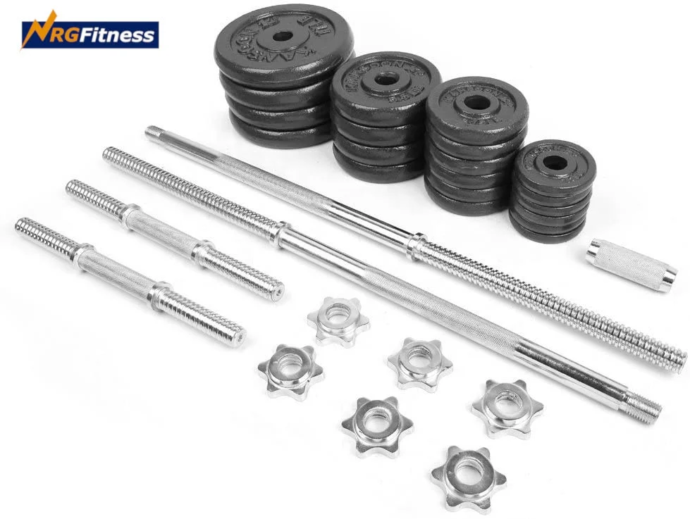 
Custom Adjustable 50 kg Cast Iron Barbell Set with Case Multi-function Dumbbell Barbell Free Weights Home Workout Weightlifting 