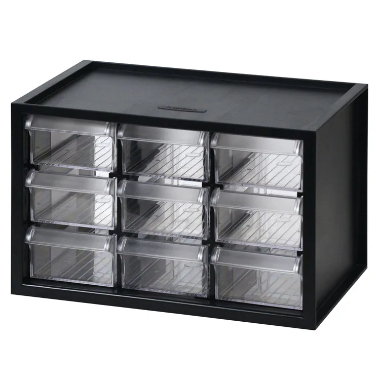 

Clear Organizer Desktop Plastic Stackable Mini Grid Storage With 9 Drawers Small Parts | livinbox A9-309, Customized color