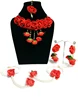2019 latest design (haldi/mehndi/pre shoot) handmade beautiful red color foam flower floral bridal wear jewelry set for women