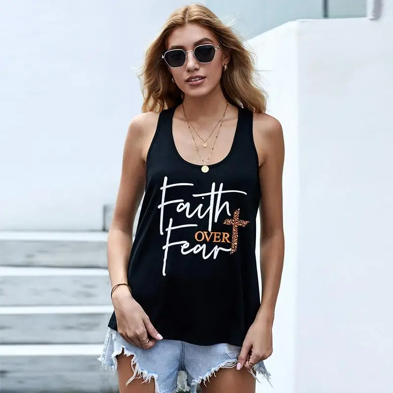 

Wholesale Custom Logo Design Ladies Solid Round Neck Ribbed Knit Tank Top Women