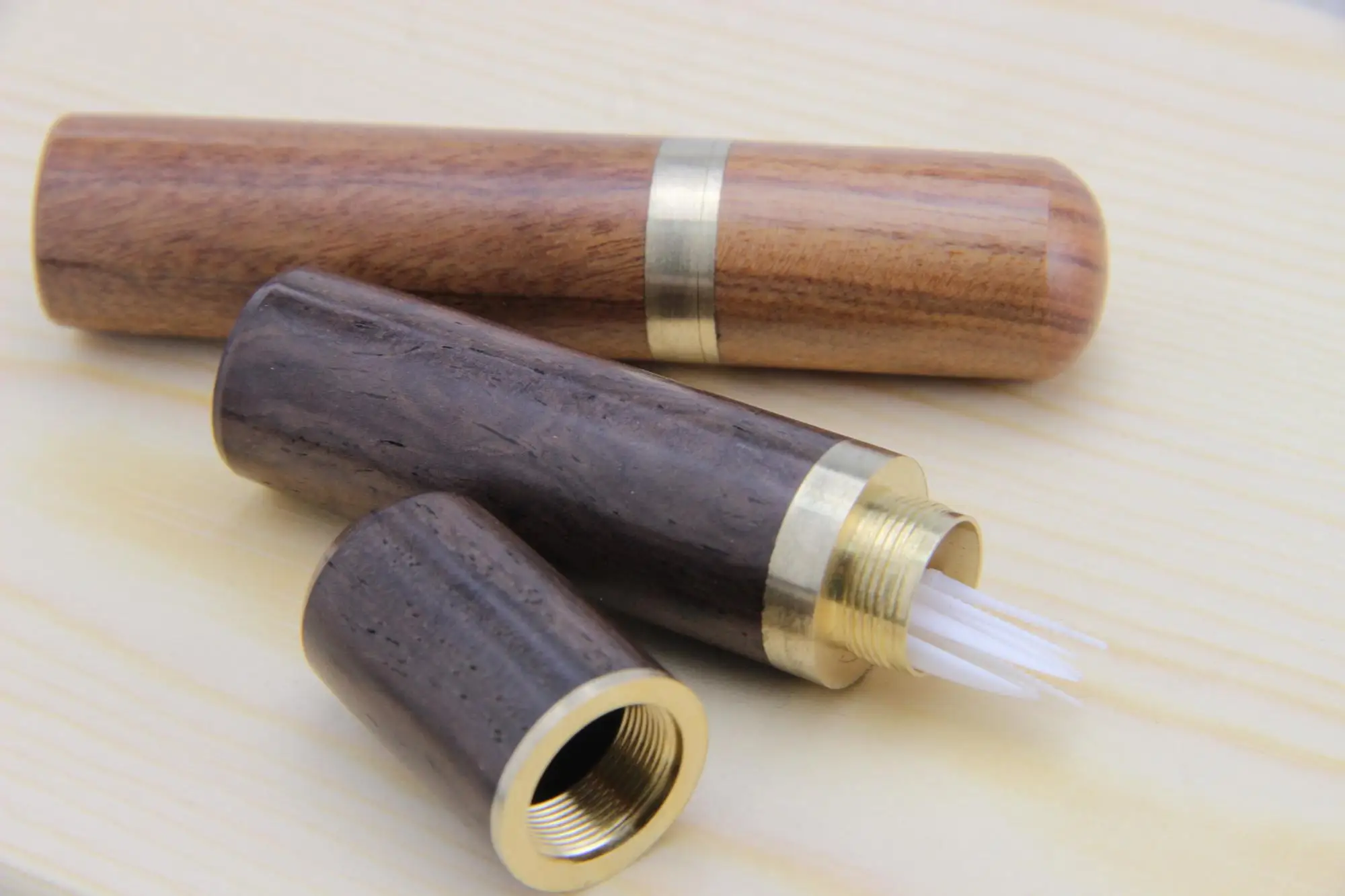 antique look wood toothpick holder bucket mini box for storage