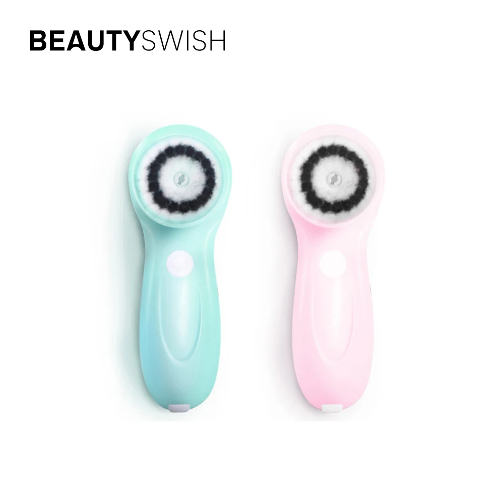 

Multi Function Skin Care Instrument Silicone Sonic Electric Face Cleanser Massager Scrubber Facial Cleansing Brush, Pink,light green